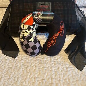 Ed Hardy travel pillow, memory foam.